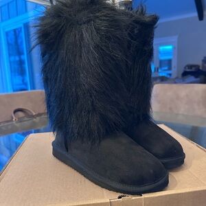 $89 Array Black Telluride Faux Fur Winter Boots sz 8